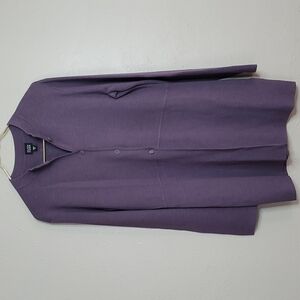 Eileen Fisher Silk Blend Lagenlook Button Front Oversized Cardigan/Jacket Small